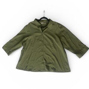 Apparenza Kids Button Down Shirt in Forest Green